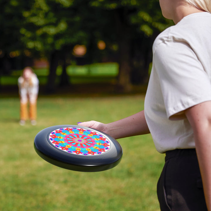 Neon Mandala Frisbee: Psychedelic Fun Accessories - Blululi