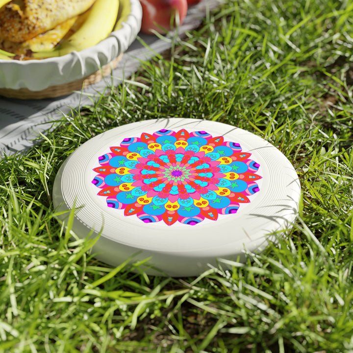 Neon Mandala Frisbee: Psychedelic Fun Accessories - Blululi