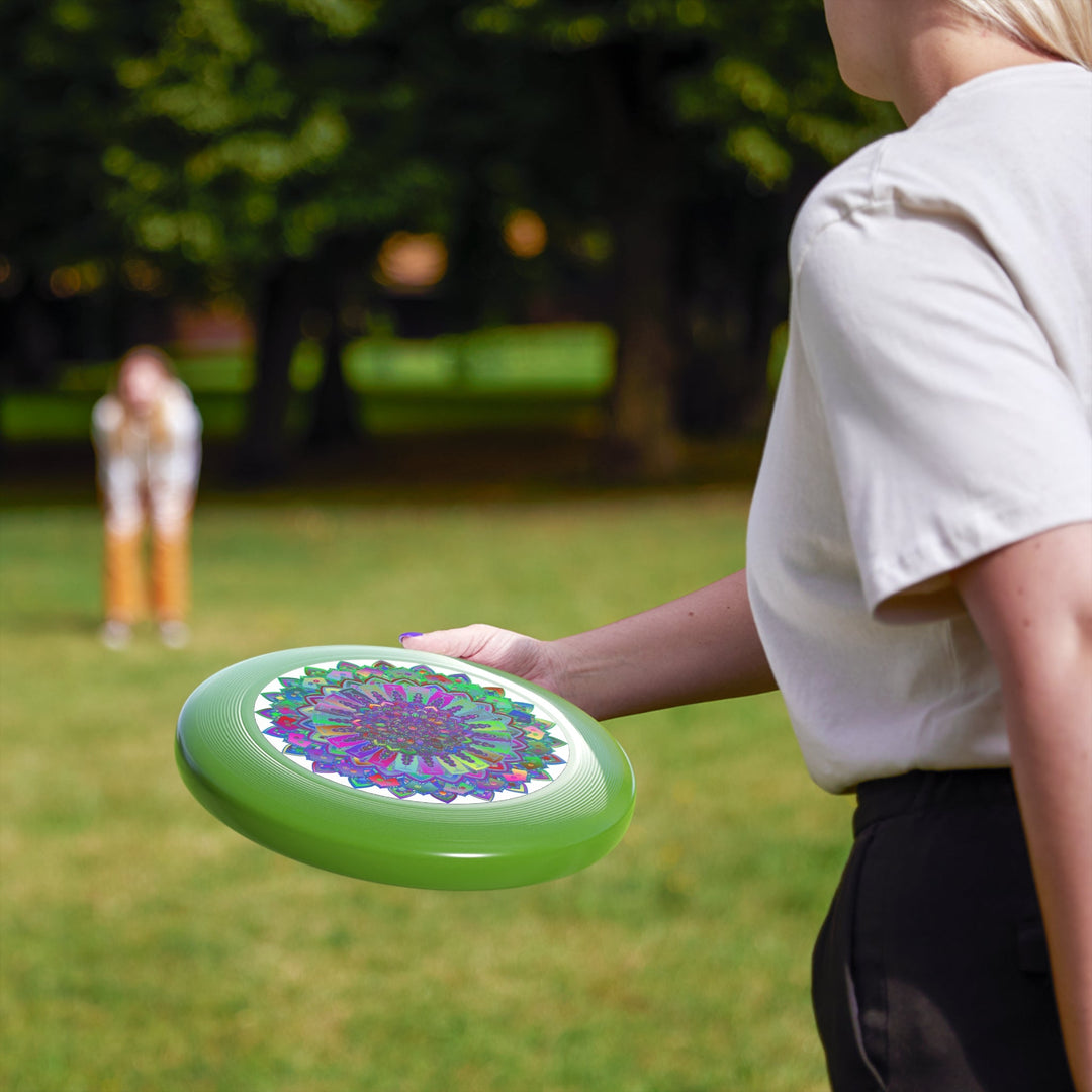 Neon Mandala Frisbee: Psychedelic Fun Accessories - Blululi