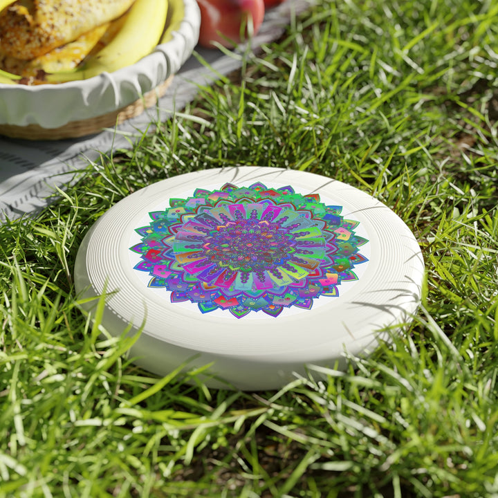 Neon Mandala Frisbee: Psychedelic Fun Accessories - Blululi