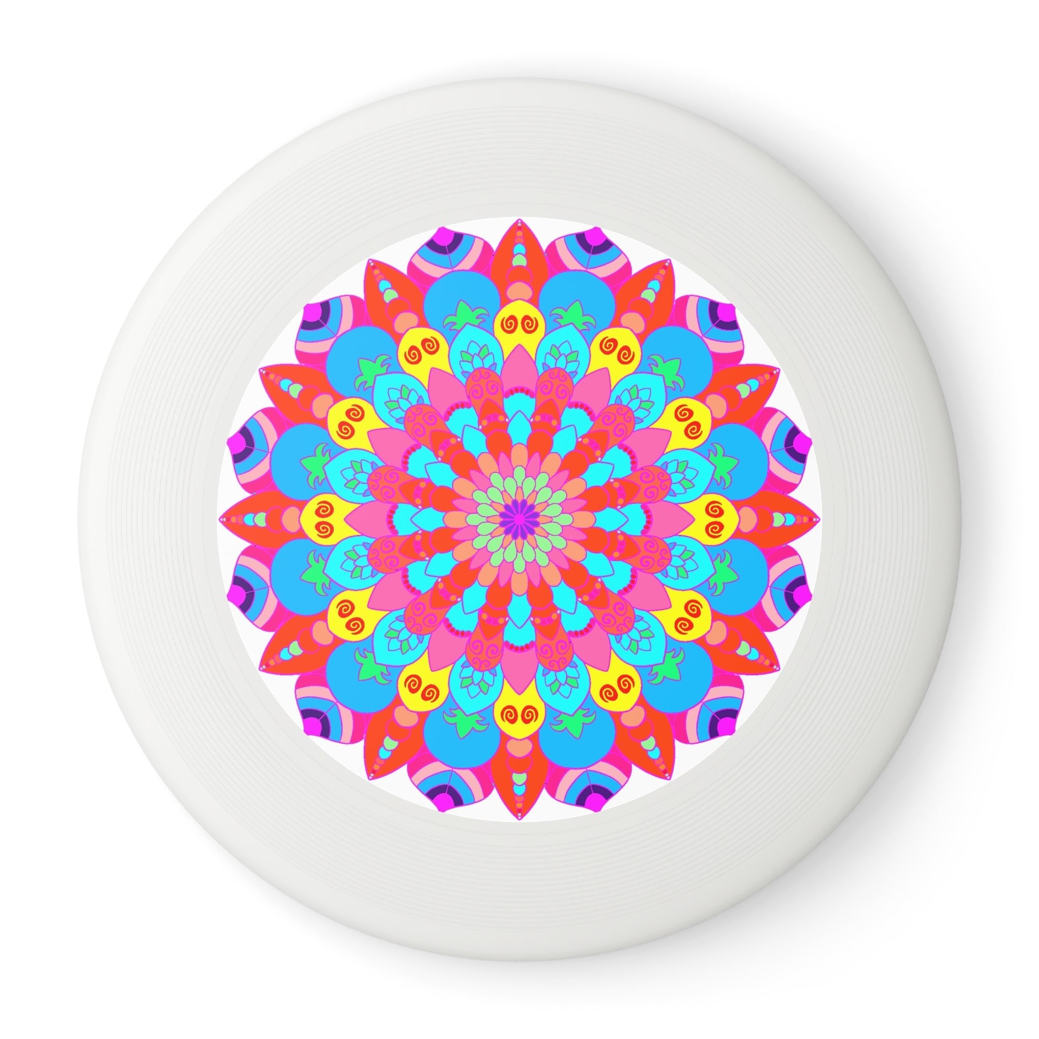Neon Mandala Frisbee: Psychedelic Fun Accessories - Blululi