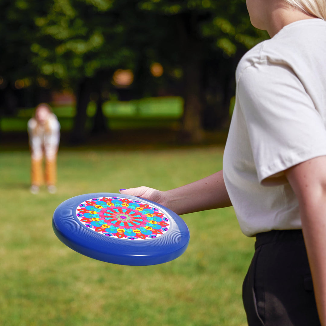 Neon Mandala Frisbee: Psychedelic Fun Accessories - Blululi