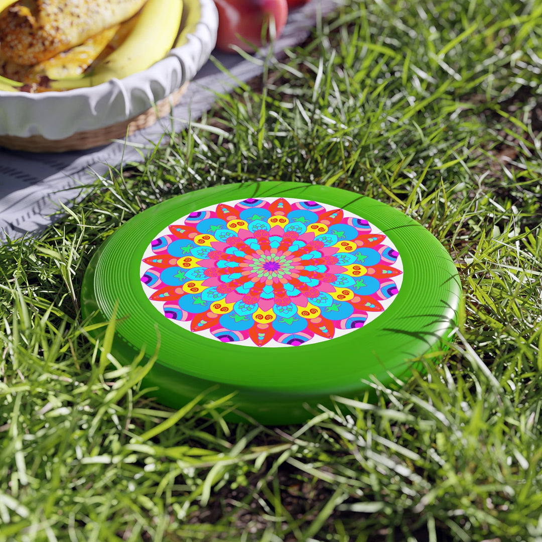 Neon Mandala Frisbee: Psychedelic Fun Accessories - Blululi