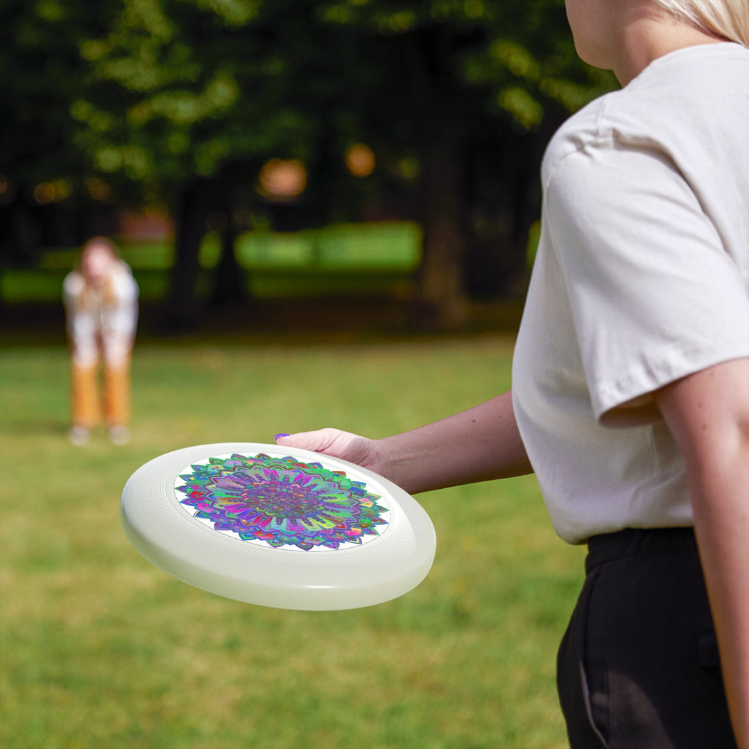 Neon Mandala Frisbee: Psychedelic Fun Accessories - Blululi