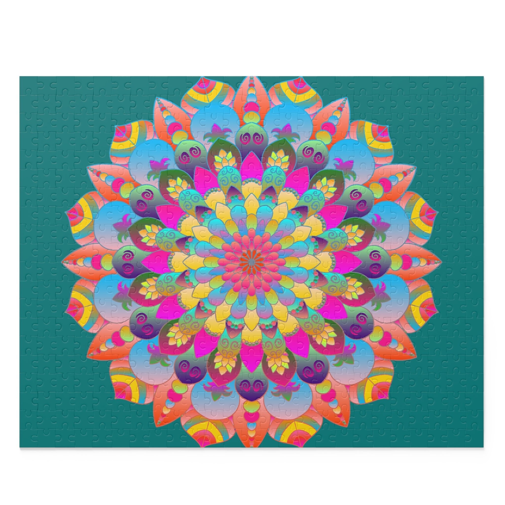 Neon Mandala Puzzle - 252/500 Pieces Puzzle - Blululi