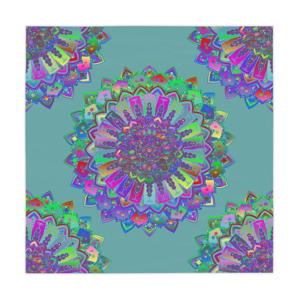 Neon Mandala Tablecloth - Sage Green Home Decor - Blululi