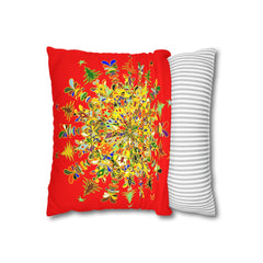 Nutcracker Pillowcase - Spun Polyester Square Pillowcase Christmas Mandala Art - Original Fine Art - Hand - drawn - Blululi