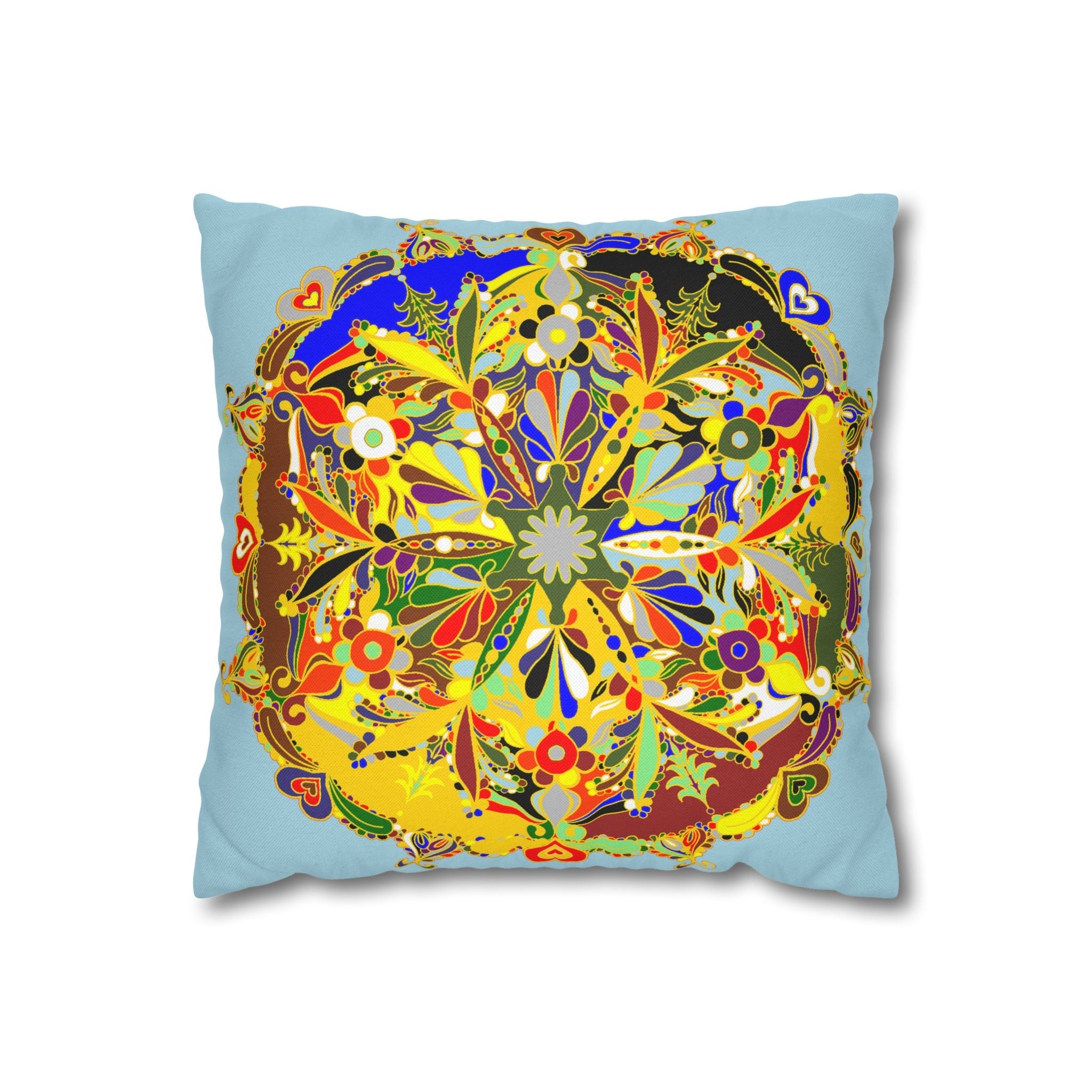 Nutcracker Pillowcase - Spun Polyester Square Pillowcase Christmas Mandala Art - Original Fine Art - Hand - drawn - Blululi