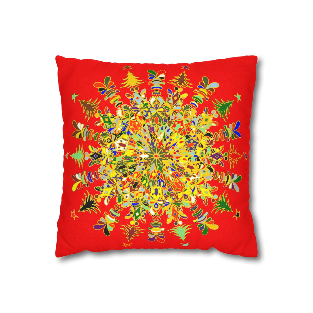 Nutcracker Pillowcase - Spun Polyester Square Pillowcase Christmas Mandala Art - Original Fine Art - Hand - drawn - Blululi