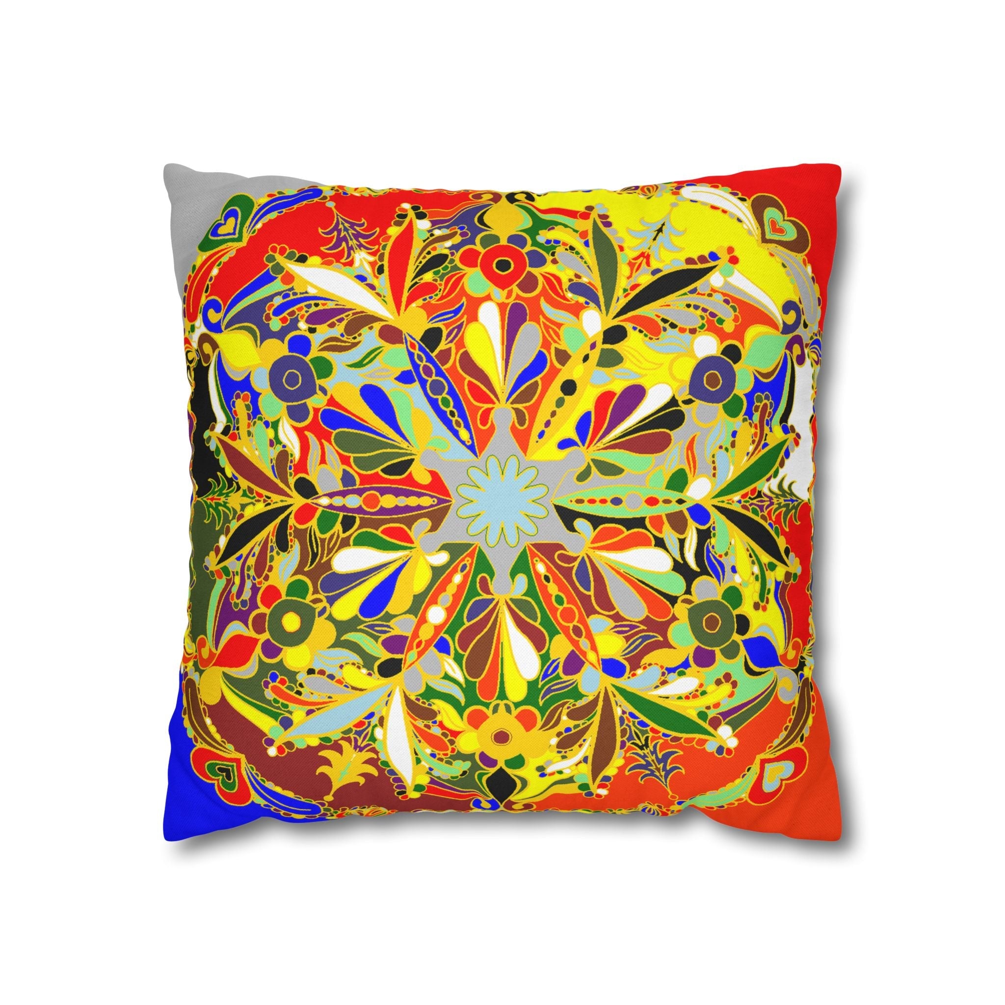 Nutcracker Pillowcase - Spun Polyester Square Pillowcase Christmas Mandala Art - Original Fine Art - Hand - drawn - Blululi