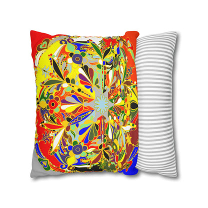 Nutcracker Pillowcase - Spun Polyester Square Pillowcase Christmas Mandala Art - Original Fine Art - Hand - drawn - Blululi