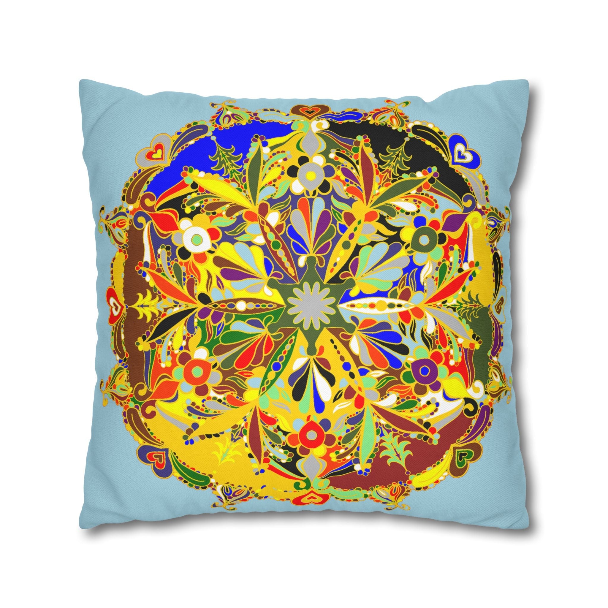 Nutcracker Pillowcase - Spun Polyester Square Pillowcase Christmas Mandala Art - Original Fine Art - Hand - drawn - Blululi