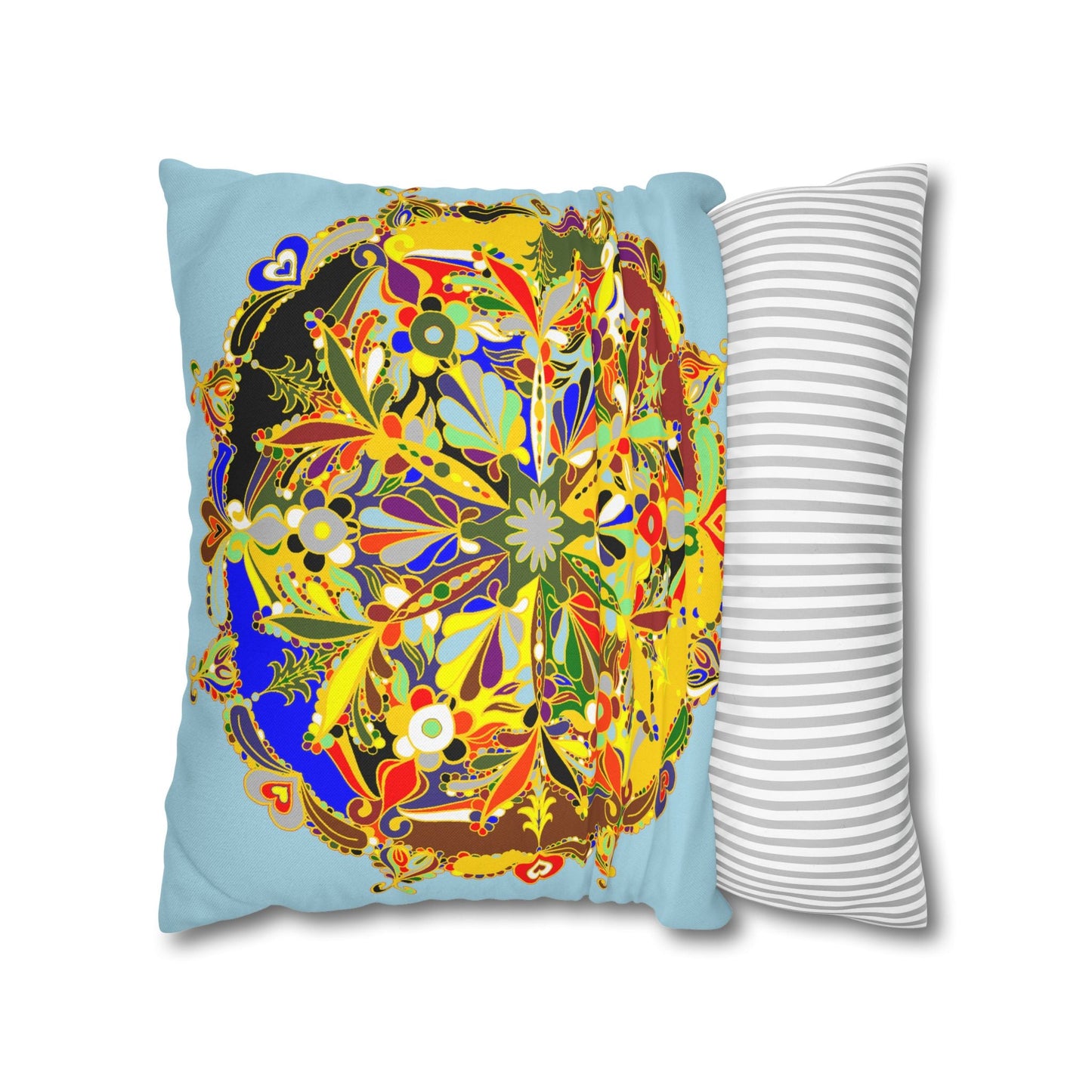 Nutcracker Pillowcase - Spun Polyester Square Pillowcase Christmas Mandala Art - Original Fine Art - Hand - drawn - Blululi