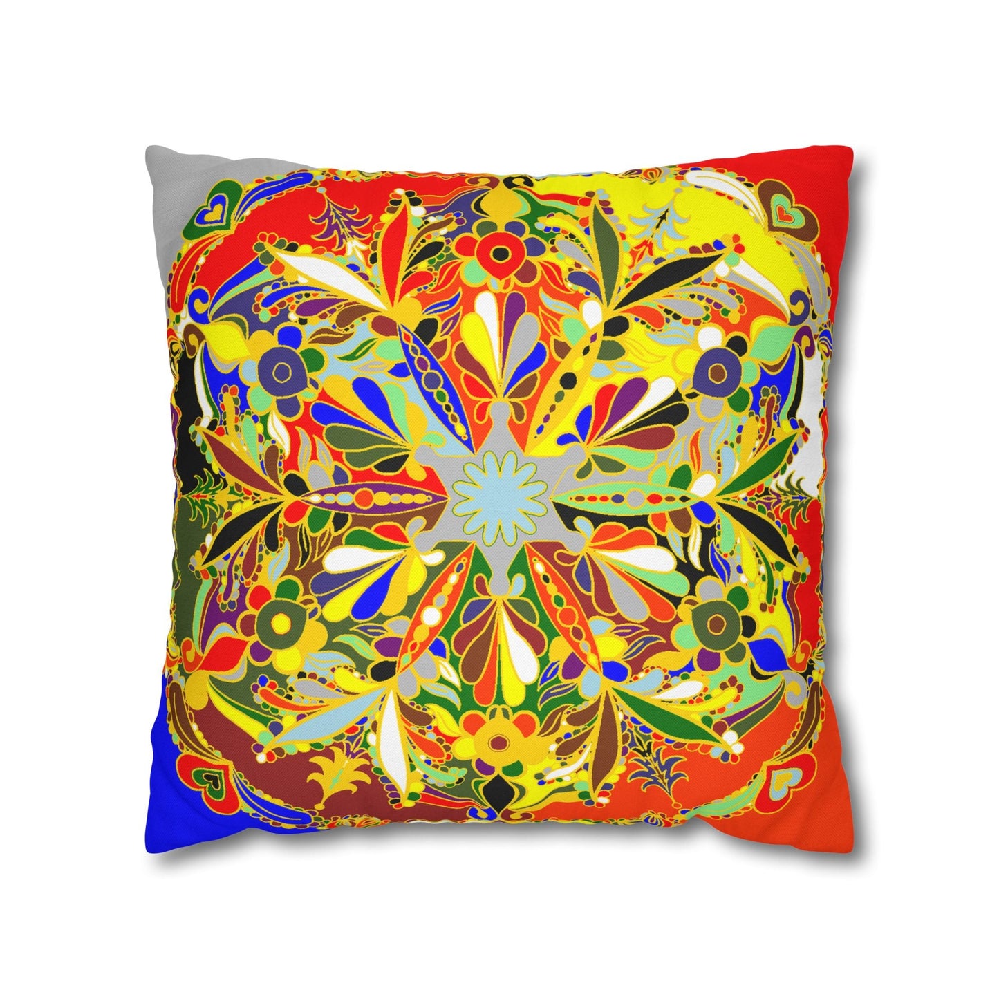 Nutcracker Pillowcase - Spun Polyester Square Pillowcase Christmas Mandala Art - Original Fine Art - Hand - drawn - Blululi