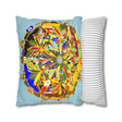 Nutcracker Pillowcase - Spun Polyester Square Pillowcase Christmas Mandala Art - Original Fine Art - Hand - drawn - Blululi