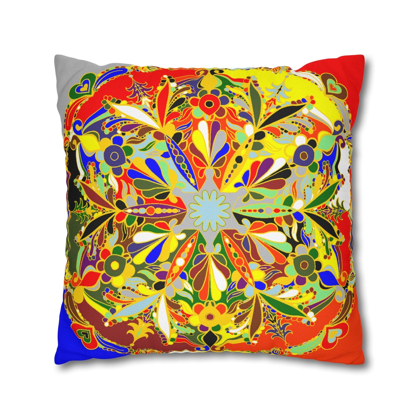 Nutcracker Pillowcase - Spun Polyester Square Pillowcase Christmas Mandala Art - Original Fine Art - Hand - drawn - Blululi