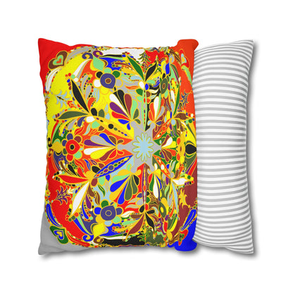 Nutcracker Pillowcase - Spun Polyester Square Pillowcase Christmas Mandala Art - Original Fine Art - Hand - drawn - Blululi