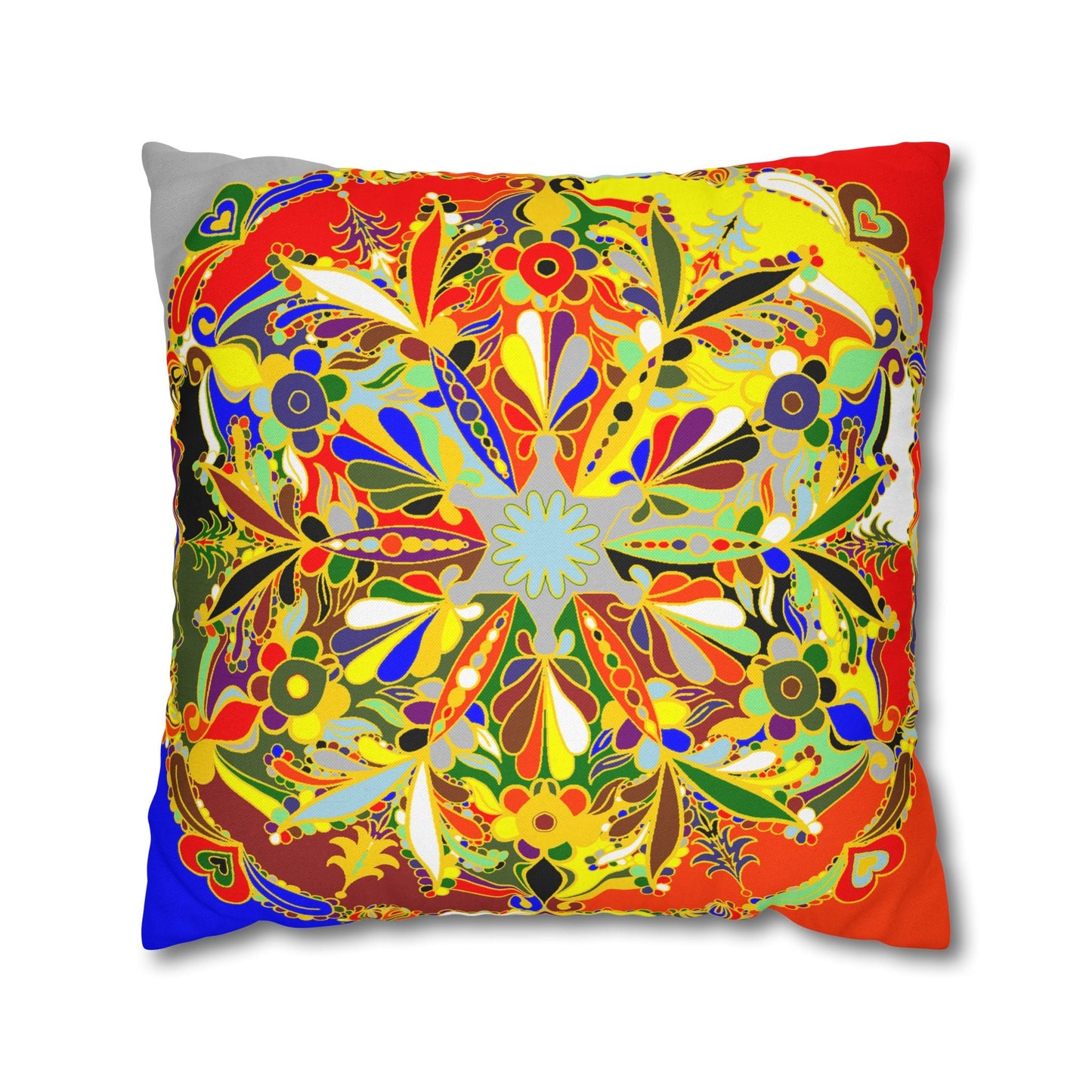 Nutcracker Pillowcase - Spun Polyester Square Pillowcase Christmas Mandala Art - Original Fine Art - Hand - drawn - Blululi