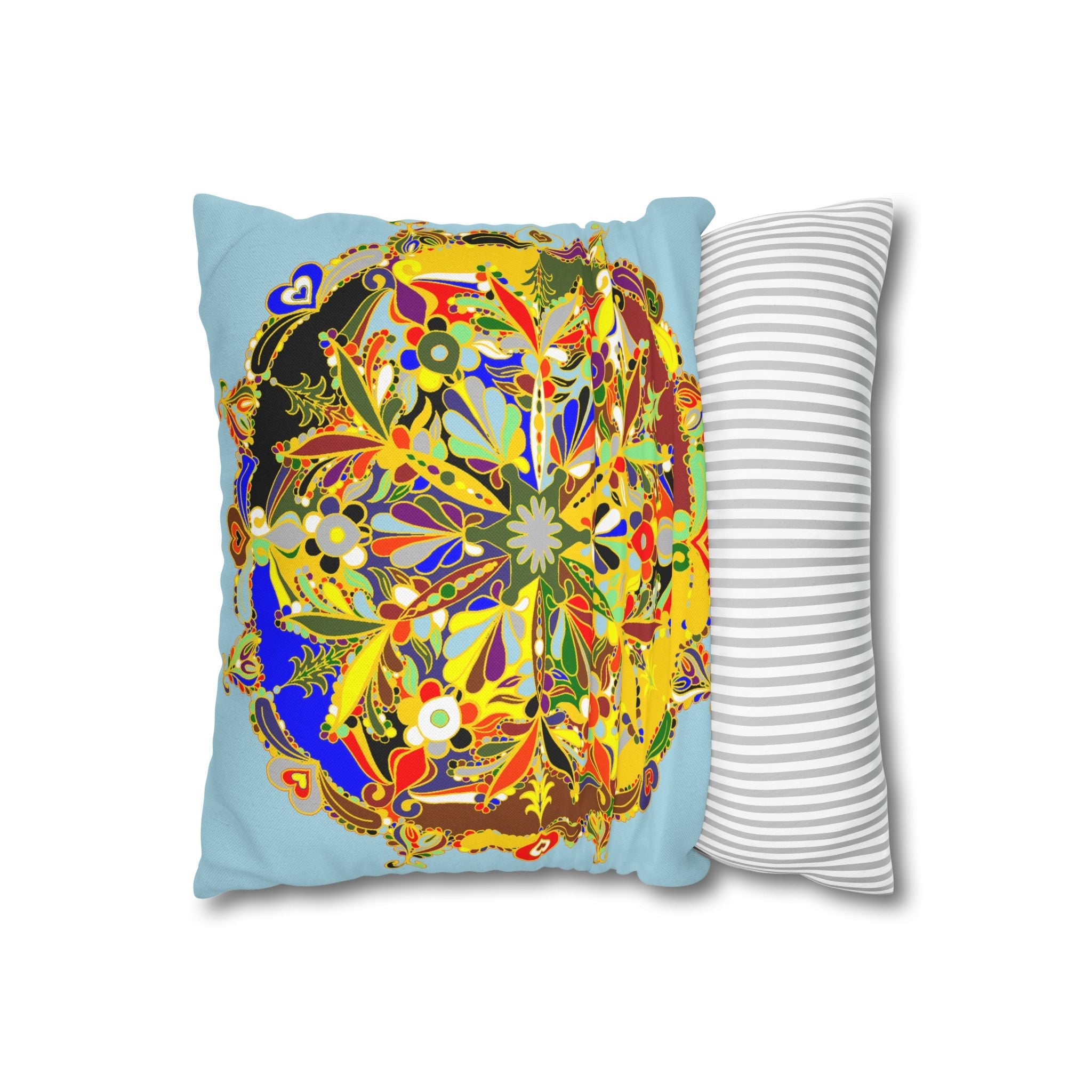 Nutcracker Pillowcase - Spun Polyester Square Pillowcase Christmas Mandala Art - Original Fine Art - Hand - drawn - Blululi