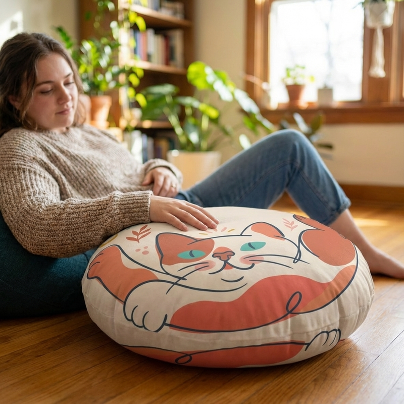 Cat Floor Pillow — A Mindful Touch for Your Space