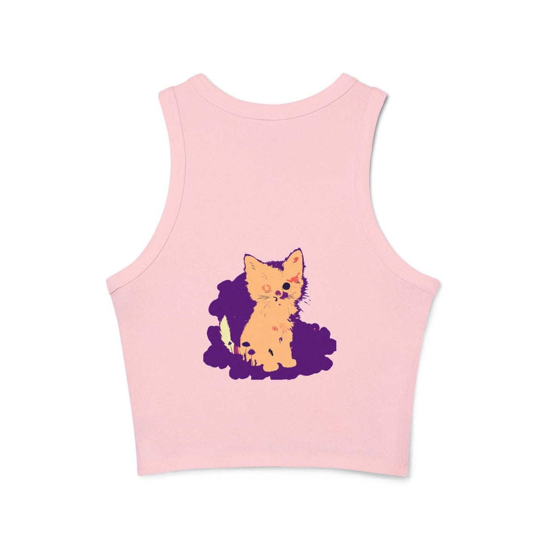 One Blue Eye Kitten Watercolor Racerback Tank Top Tank Top - Blululi