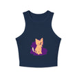 One Blue Eye Kitten Watercolor Racerback Tank Top Tank Top - Blululi