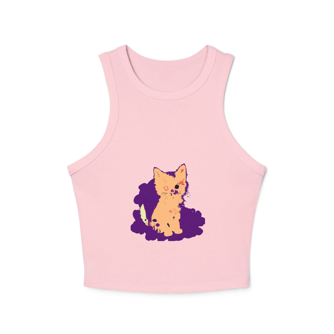 One Blue Eye Kitten Watercolor Racerback Tank Top Tank Top - Blululi