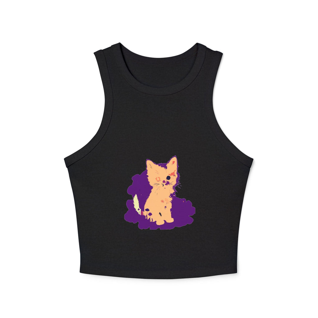 One Blue Eye Kitten Watercolor Racerback Tank Top Tank Top - Blululi