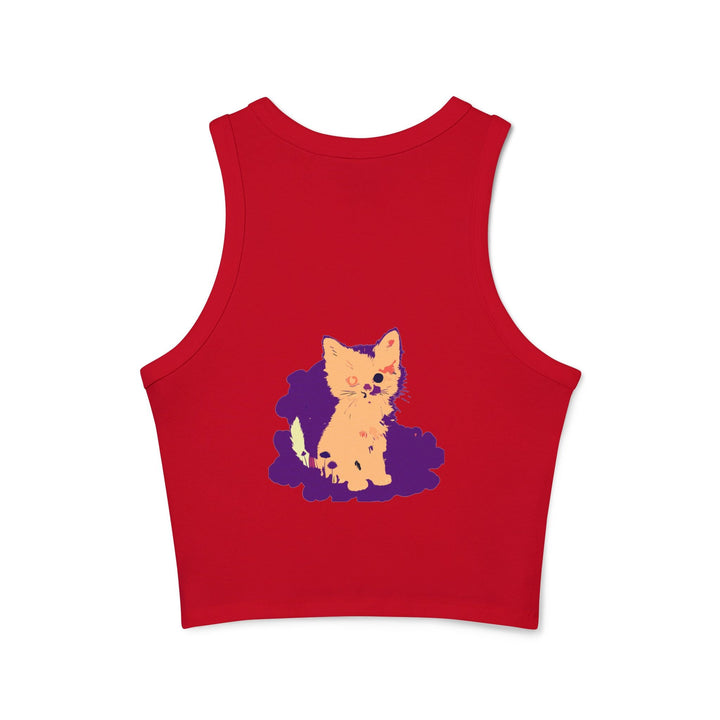 One Blue Eye Kitten Watercolor Racerback Tank Top Tank Top - Blululi