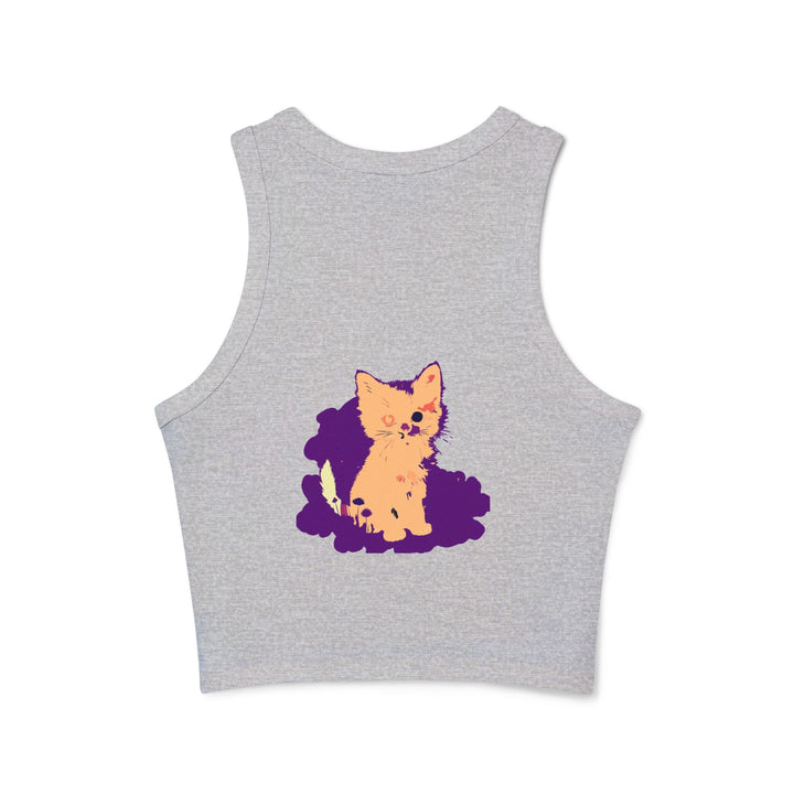 One Blue Eye Kitten Watercolor Racerback Tank Top Tank Top - Blululi