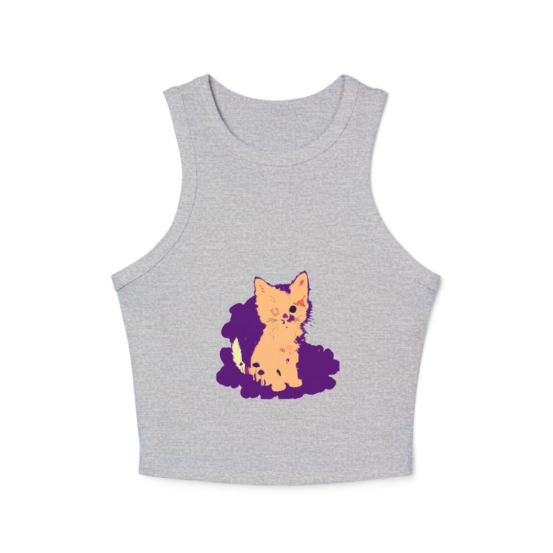 One Blue Eye Kitten Watercolor Racerback Tank Top Tank Top - Blululi