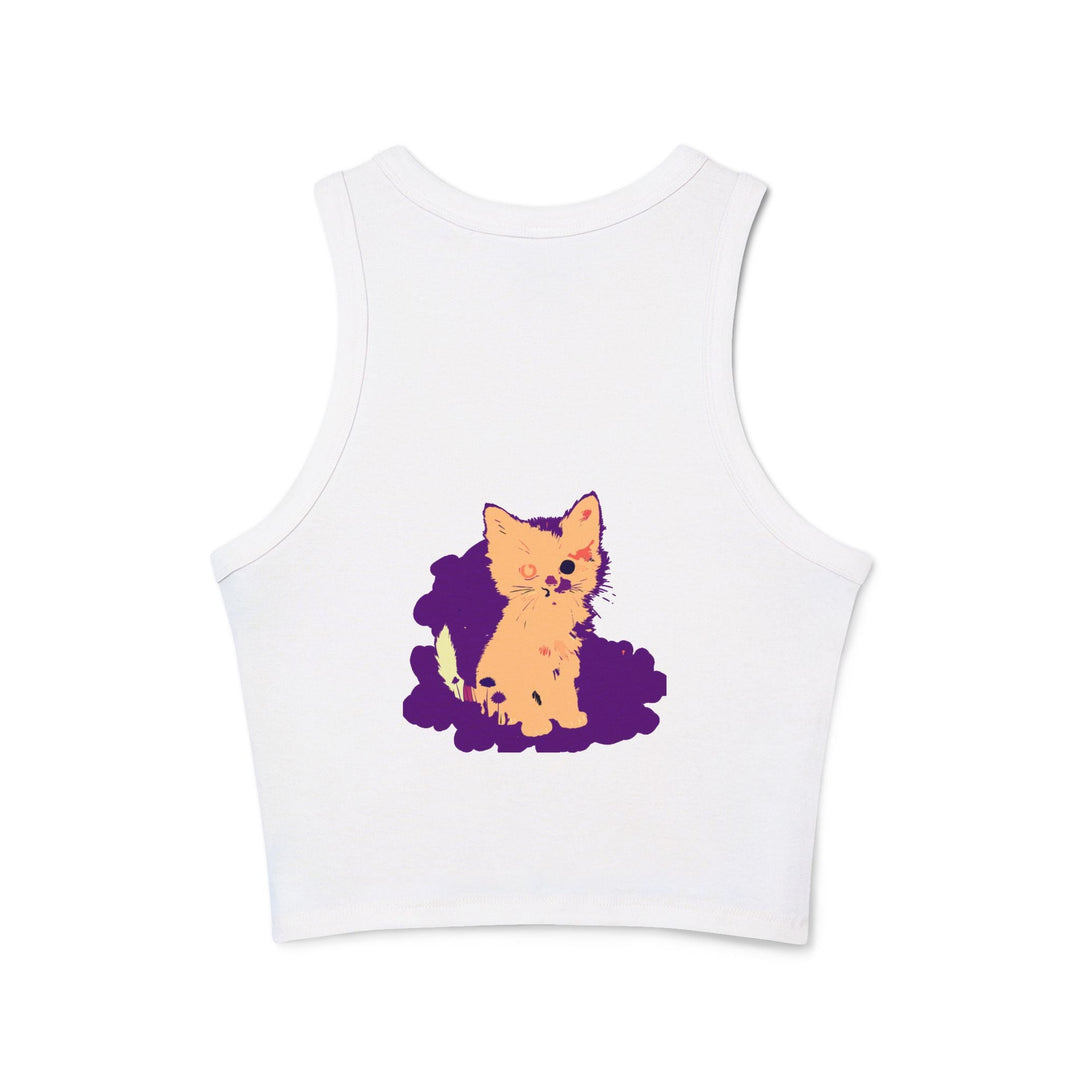 One Blue Eye Kitten Watercolor Racerback Tank Top Tank Top - Blululi