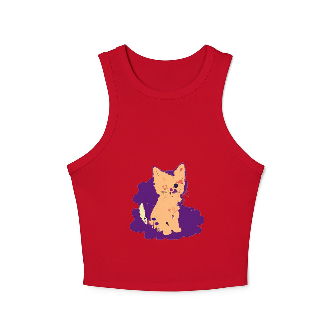 One Blue Eye Kitten Watercolor Racerback Tank Top Tank Top - Blululi