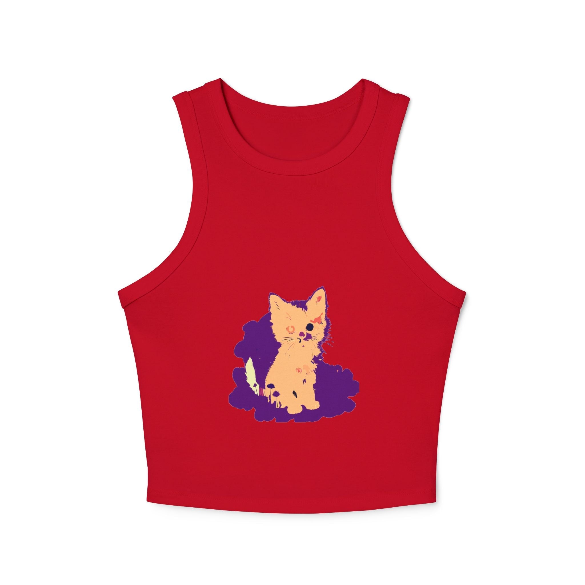 One Blue Eye Kitten Watercolor Racerback Tank Top Tank Top - Blululi