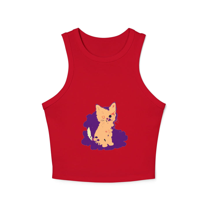 One Blue Eye Kitten Watercolor Racerback Tank Top Tank Top - Blululi