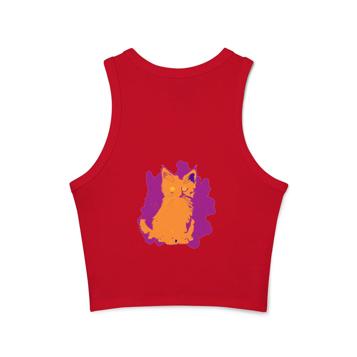 Orange Cat Watercolor Racerback Tank Top Tank Top - Blululi