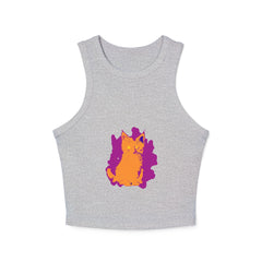 Orange Cat Watercolor Racerback Tank Top Tank Top - Blululi