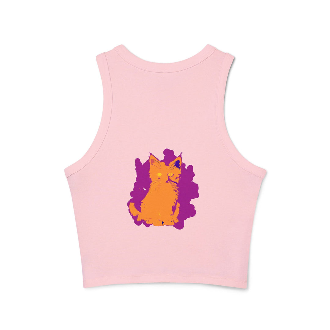 Orange Cat Watercolor Racerback Tank Top Tank Top - Blululi