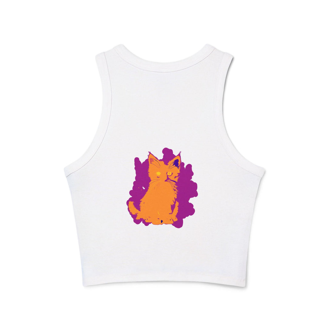 Orange Cat Watercolor Racerback Tank Top Tank Top - Blululi