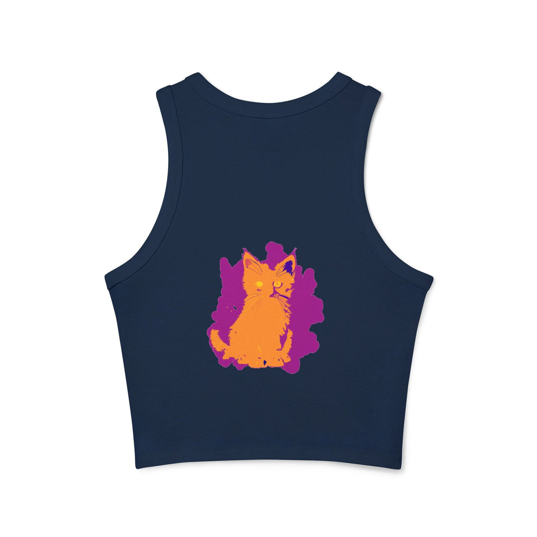 Orange Cat Watercolor Racerback Tank Top Tank Top - Blululi