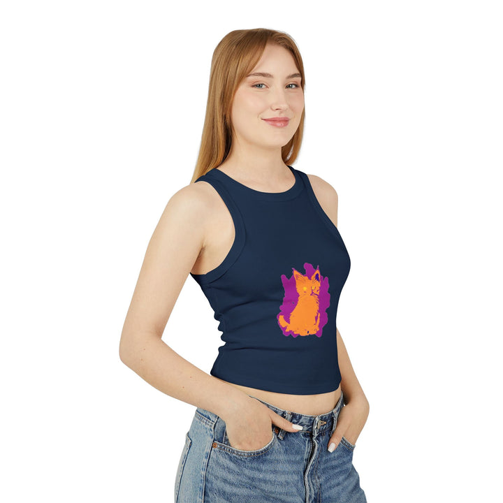 Orange Cat Watercolor Racerback Tank Top Tank Top - Blululi