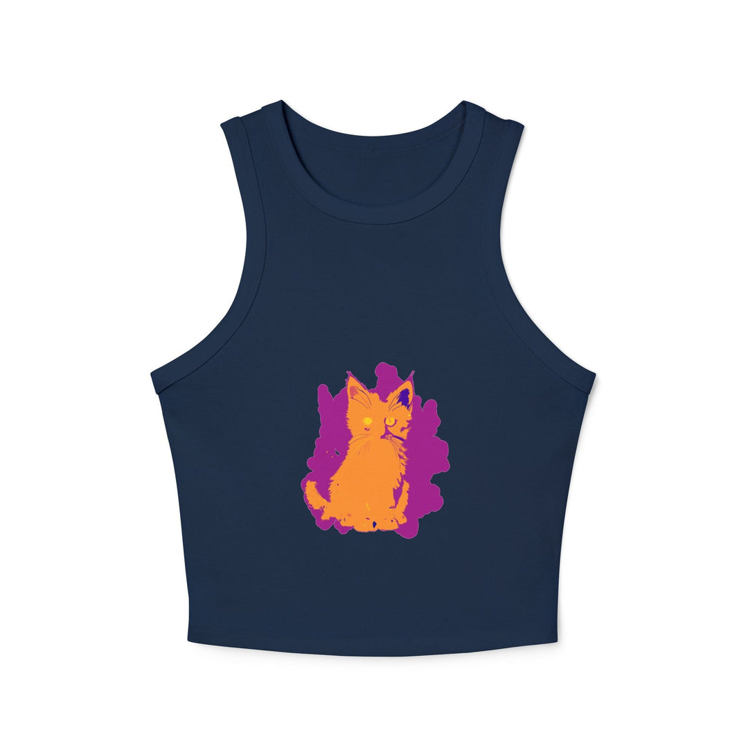 Orange Cat Watercolor Racerback Tank Top Tank Top - Blululi