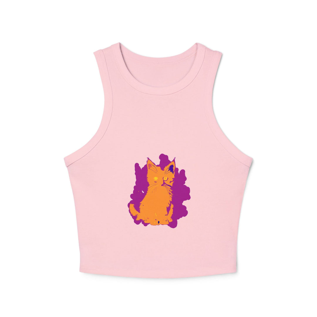 Orange Cat Watercolor Racerback Tank Top Tank Top - Blululi