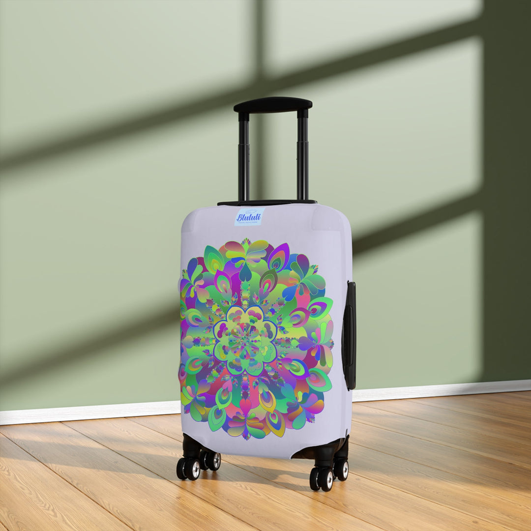 Pale Levander Flower Mandala Luggage Cover Accessories - Blululi