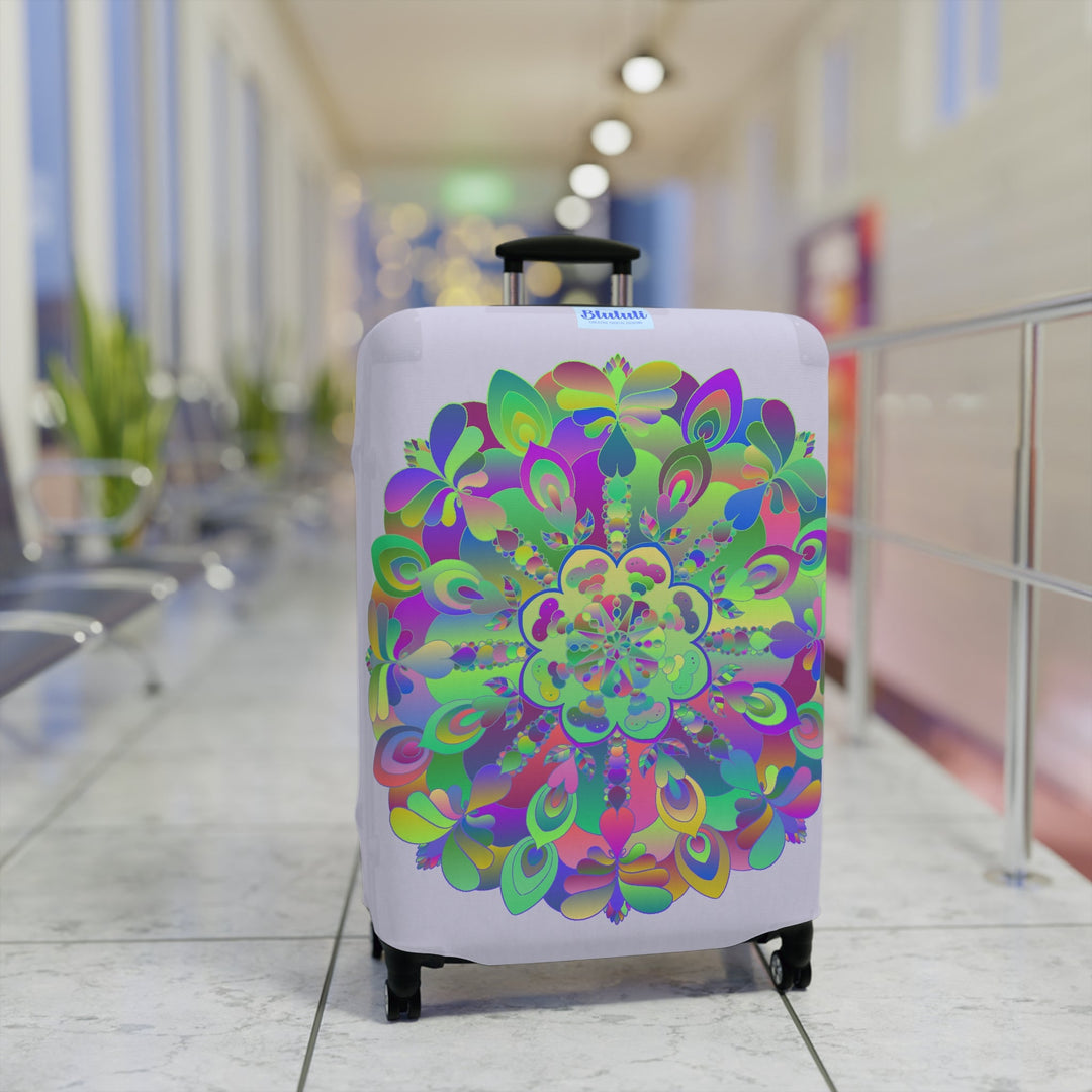 Pale Levander Flower Mandala Luggage Cover Accessories - Blululi