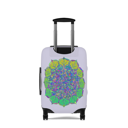 Pale Levander Flower Mandala Luggage Cover Accessories - Blululi