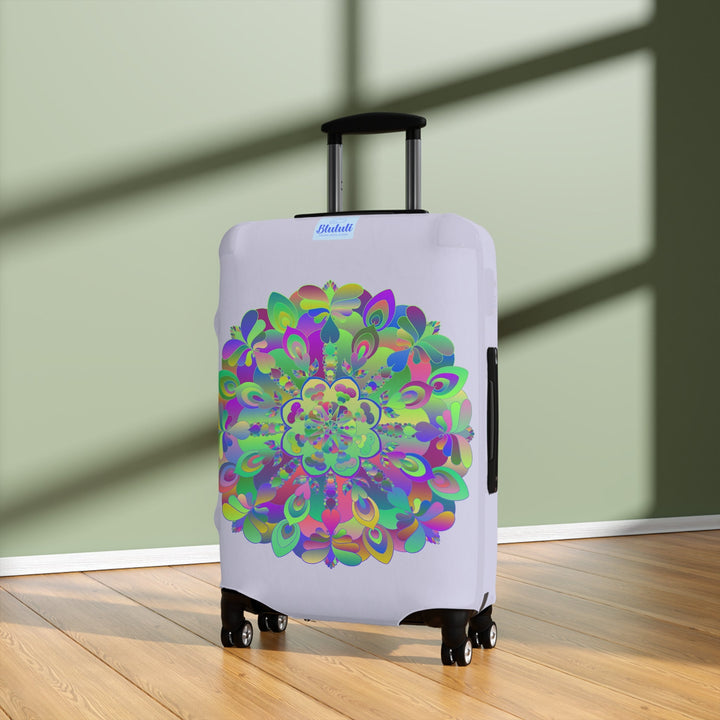 Pale Levander Flower Mandala Luggage Cover Accessories - Blululi