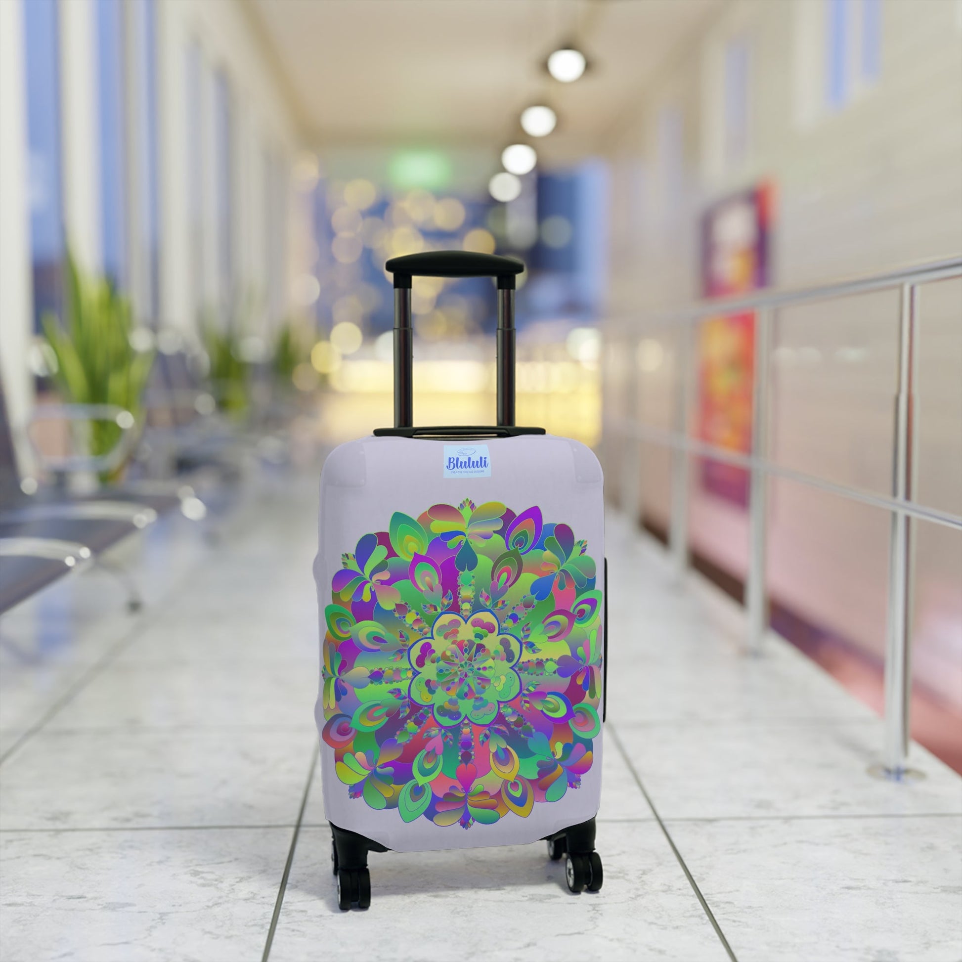 Pale Levander Flower Mandala Luggage Cover Accessories - Blululi