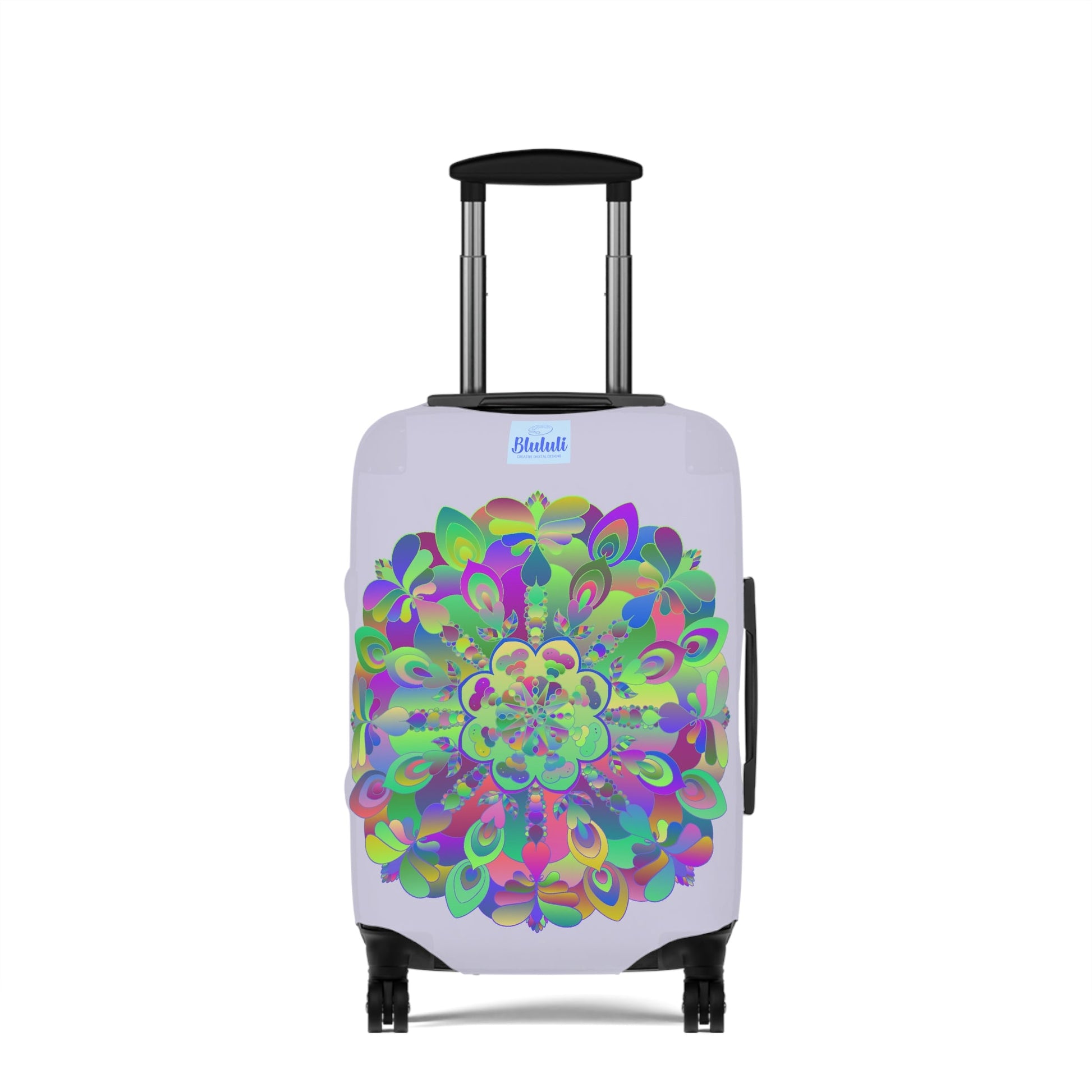 Pale Levander Flower Mandala Luggage Cover Accessories - Blululi