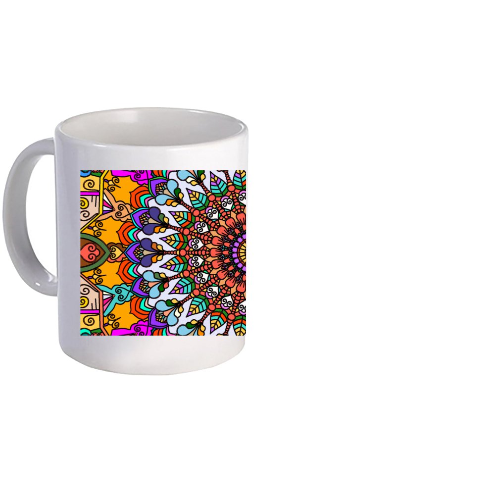 Panoramic Mug - Mandala Art Ceramic Mug Perfect for Coffee & Tee - Blululi